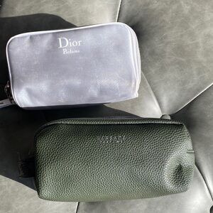 Versace and Dior cosmetic bags